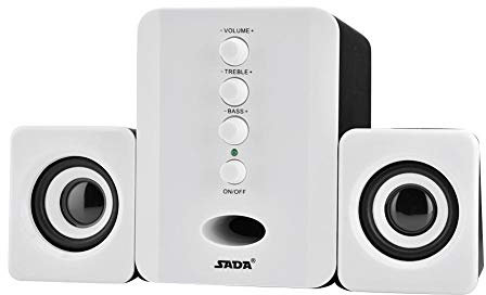 PC Stereo Speakers,Mini USB 2.1 Wired Combination Speaker Bass Music Player Subwoofer,suitable for cellphone, tablet, laptop, PC, desktop computer (White)