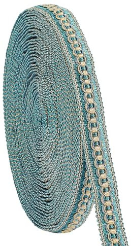 PandaHall 11.5~12m 20mm Polyester Gimp Braid Trim Für Kostüme DIY Crafts Nähen Schmuck Herstellung Vorhang Dekoration Kostümzubehör, Seeblau