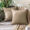 MIULEE 2er Set Wasserdicht Kissenbezug Outdoor Sofakissen Dekokissen Modern Kissenbezüge Dekorativ Kissenhülle Deko aus Polyster Leinen-Optik für Garten Sofa Wohnzimmer Bett 50x50 cm Khaki