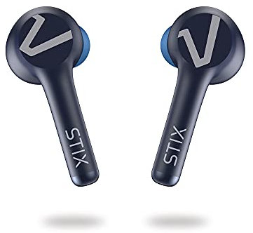 Veho STIX True Wireless Earphones - Bluetooth - Funda de carga incluida - Micrófono - Control táctil - Diseñado en el Reino Unido - Edición azul marino - VEP-116-STIX-M