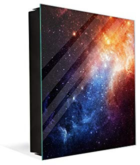 Schließfach aus Stahl für die Schlüsselaufbewahrung und rahmenloses magnetisches Whiteboard K10 Galaxie-Bild von der NASA
