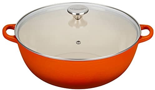 Le Creuset Kochofen, emailliert, Gusseisen, mit Glasdeckel, 7,5 l, Flamme