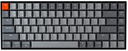Keychron K2 75% Layout RGB Tastiera meccanica wireless Bluetooth, con Gateron G Pro Red Switch/Anti Ghosting/N-Key Rollover, compatto 84 tasti USB Wired Gaming Keyboard per Mac Windows-Versione 2