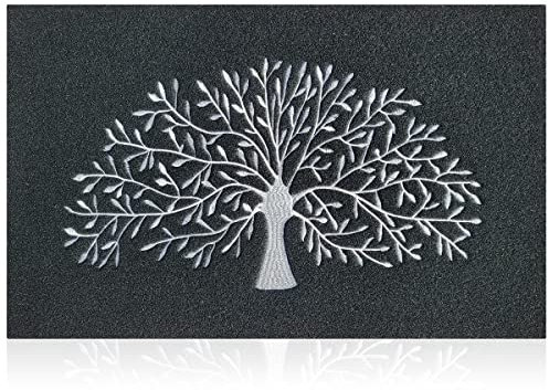 AOAOPQ Door Mats Inside Non-slip Outdoor Mat with Non-slip Rubber Backing for Entryway Hallway Kitchen Easy to Clean (45x70, Tree&Black)