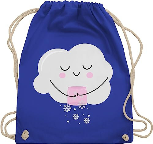 Shirtracer Turnbeutel Rucksack - Weihnachten Geschenke Christmas Bekleidung - Schneeflocken Wolke - weiß - Unisize - Royalblau - x-mas weihnachtliche swiateczne swiateczny weinachs weihnachtlicher