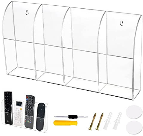 GZkushi Acryl Fernbedienung Halter, Wandhalterung Fernbedienung Aufbewahrungsbox Organizer für Klimaanlage Heizung TV-Box, mit Schrauben, Klebeband, Schraubendreher