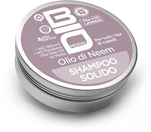 BIO MOOD Shampoo SOLIDO NEEM PERSONE made in italy cosmetici solidi bio
