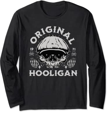 Original Hooligan Hut Newsboy Style Belfast Ska Punk Rock Langarmshirt