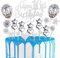Happy 16th Birthday Cake Topper Silver Glitter 16th Birthday Cake Topper for Boys Girls 23pcs Happy Birthday Sign for Cake Decorations Sixteen Birthday Party Cupcake Topper Kit with Star Heart Balloon
