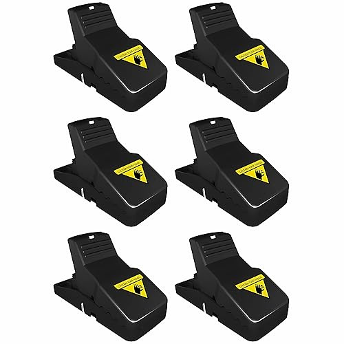 Mausefalle 6er Set Profi Mäusefalle Schlagfalle Rattenfalle, Wiederverwendbar Mouse Trap Profi in Haus und Garten 11 x 5 x 5,5 cm