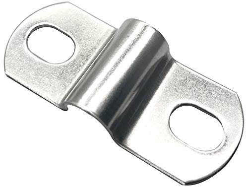 6mm(0.24) Two Hole U-Bracket Thicken Pipe Strap Clip,Stainless Steel Heavy Duty Pipe Strap Clamp for Tube, Pipe or Wire Cord Installation 20Pcs