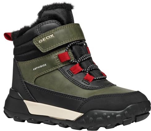 Geox J TREKKYUP Boy B ABX Ankle Boot, DK Green/Black, 39 EU