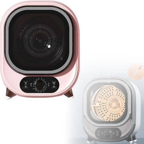 MLYYYDSS Asciugatrice ventilata da Installazione Indipendente, Portatile compatta, 2 impostazioni di Temperatura, Protezione Antipiega, asciugatrice Piccola a condensatore,Pink-220V