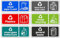 Recycling signs complete pack of 6 essential for recycling bins - High tack self-adhesive sticker (150mm x 60mm) Viewing Distance within 3m.