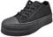 LoudLook Ladies Platform Trainers Canvas Pumps Gym Lace Up Comfy Heel Summer Casual Shoes Sizes Black 5