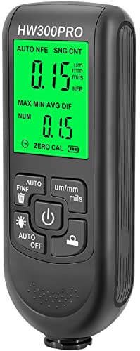 Abizarch Paint Thickness Gauge Meter Fe/NFe Probe Coating Thickness Gauge Professional Multifunctional Car Paint Depth Gauge Test Precise HW-300PRO for Car Automatic Detection (black)