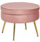 Dynamic24 Sitzpouf rund Samt Rose Sitzhocker Hocker Fußhocker Stoffhocker