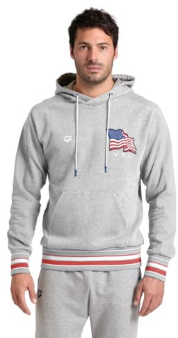 Arena Unisex Erwachsene Hoodie Sweatshirt Baumwolle Fleece Regular Fit Pullover Top
