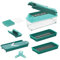 Genius Gemüseschneider Nicer Dicer Smart Gemüsehobel manuell 9 tlg, Mandoline Küchen Kitchen Reibe Zwiebelschneider, Würfelschneider Wellenschneider, Multizerkleiner für Obst Gemüse Küchehelfer