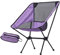 Folpus Klappbarer Campingstuhl, Strandstuhl, praktischer Klappstuhl, Outdoor-Mondstuhl für Sportveranstaltungen, Hinterhof, Garten, Grillen, Lila Schwarz