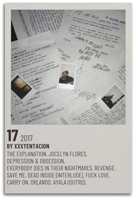 DPQICHH XXXTentacion 17 Leinwandgemälde, Poster, Ölgemälde, Druck, Poster, Kunstalbum, Zuhause, Wohnzimmer, Büro, Dekoration, 30 x 45 cm, ungerahmt