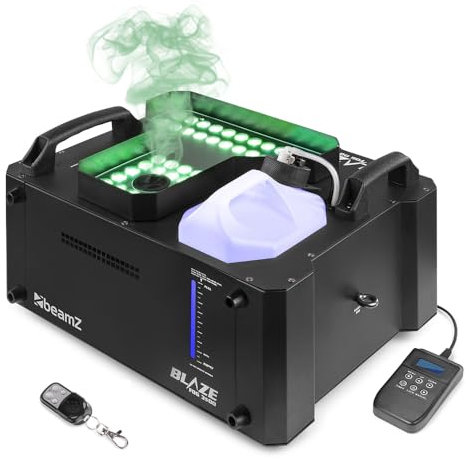 BeamZ Professional Blaze3500, Nebelmaschine mit Lichteffekt 3500 Watt, Vertikal und Horizontal Rauchmaschine mit 48x4W LED Spots - Schwarz