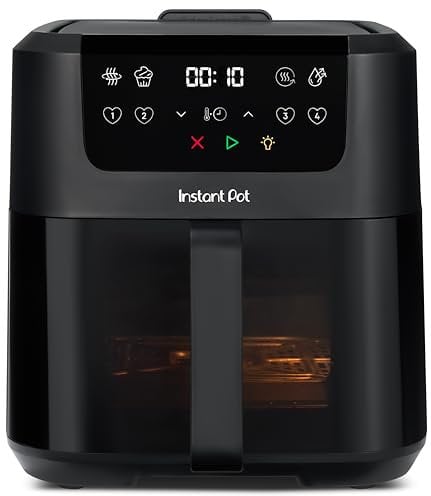 Instant Pot - Vortex Compact Black Air Fryer - 5L Basket, Family Size, 4 in 1 - Air Fry, Food Dehydrate, Bake, Reheat, Non-Stick, Easy Clean, Dishwasher Safe, Electric