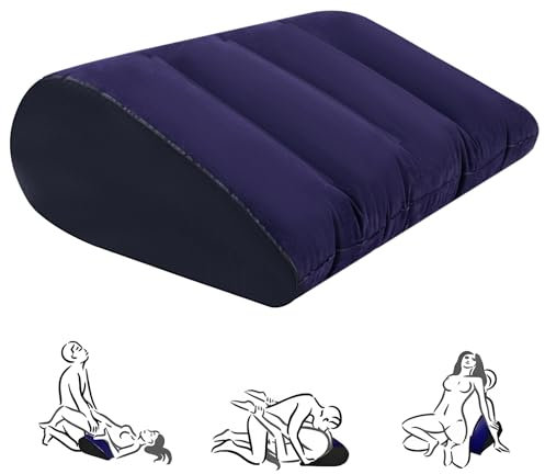 Sex Lendenkissen Sex Kissen, Aufblasbarer Keil Dreieck Kissen für Sexstellungen Erotik Kissen Ramps Sex Spielzeug Sex Frauen Position Kissen Sexmöbel für Paare, Männer, Frau (Blu Scuro)
