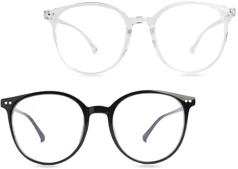BigCheer 2er-Pack Anti-Blaulicht Brillen mit UV-Schutz, Leichter Rahmen, Ideal für Computer-Nutzer und Leser, Schutzbrille gegen Augenmüdigkeit, Stilvolles Unisex-Design, Blaulichtfilter Technologie