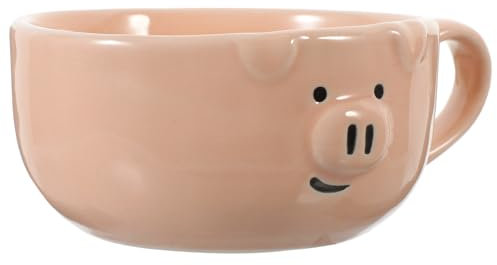 GRIRIW Tazza in Ceramica Da Stile Giapponese Con Design Maiale Cartone Animato Tazza Da Caffè e Latte Resistente Per Colazione e Uso Quotidiano