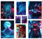 ARTFAVES® Poster Set - Cyberpunk - mehrteilige Wanddeko Gamingzimmer & Jugendzimmer - 8 moderne Wandbilder lila, cyberpunk, gamer, gaming, 80s - ohne Bilderrahmen