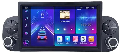 Android 14 2 Din Car Stereo for Fiat Panda 2013-2020 - 7 Inch Screen FM RDS Radio with Wireless Carplay/Android Auto GPS Navigation Bluetooth WiFi Steering wheel controls(P5 4G+WIFI 8Core 8G+128G)