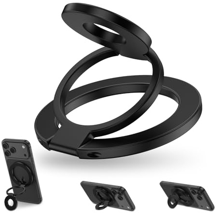 for MagSafe Magnetic Phone Grip Stand Dual-Sided Super Magnet Finger Ring Holder,Adjustable Phone Kickstand Loop for iPhone 17 16 Pro Max Air,Samsung,Pixel Snap,Androids,Compatible Mag Car Mount