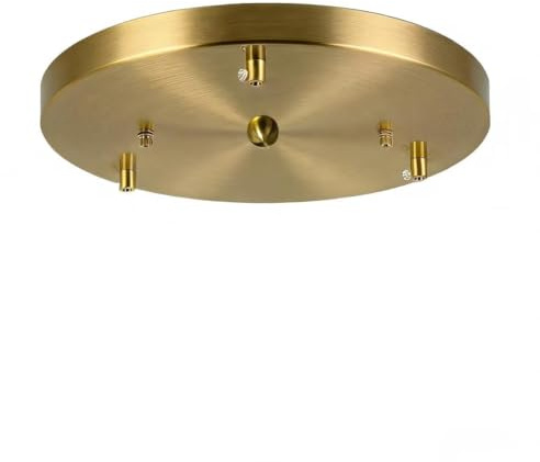 AstrizLamp Gold Deckenbaldachi 25cm Rund 3 Loch Baldachin Lampen Eisen Kabelabdeckung Deckenrosette Dekoration Deckendose Hängeleuchte-Lampenbaldachin Kit Alle Lampen Geeignet