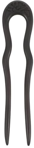 CHICAMPERA Bijoux de Cheveux en Bois Foncé, Épingle U Double Fourche Résistante la Déformation, Accessoire Élégant pour Coiffures Vintage et Occasions Spéciales