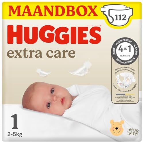 Huggies Baby Extra Care Windeln, Größe 1 (2-5 kg), 4 x 28 Einheiten