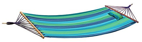 Garden Pleasure Hängematte Hawaii blau/grün mit Karabinerhaken Baumwolle waschbar belastbar bis 120 kg wetterbestädnig