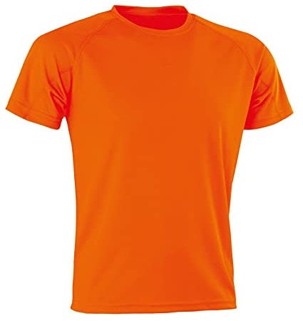 Spiro Adults Unisex Impact Aircool Tee (S) (Flo Orange)