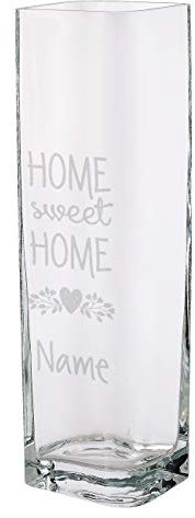 Leonardo Glas - Vase mit Gravur in schönem Design - Home Sweet Home - mit Ihren Wunschnamen