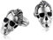 Bishilin Herren Hochzeit Manschettenknöpfe Edelstahl Totenkopf Schädel Hochzeit Manschettenknopf Silber