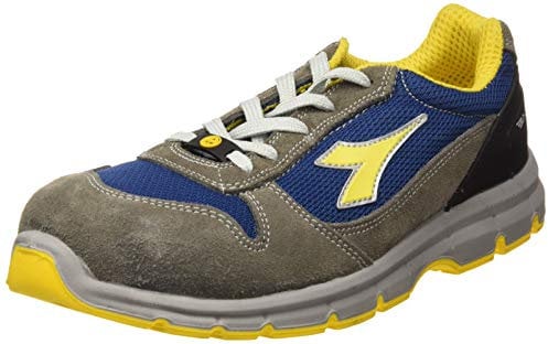 Utility Diadora Run Text Low S1P Src Esd, Scarpa Antinfortunistica Unisex - Adulto, Grigio Castello/Blu Insegna, 43 EU