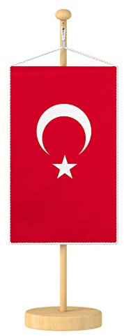 Vispronet® Tischbanner Türkei Nationalfahne Set ✓ Fahne & Ständer ✓ Kordel-Rand