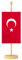 Vispronet® Tischbanner Türkei Nationalfahne Set ✓ Fahne & Ständer ✓ Kordel-Rand