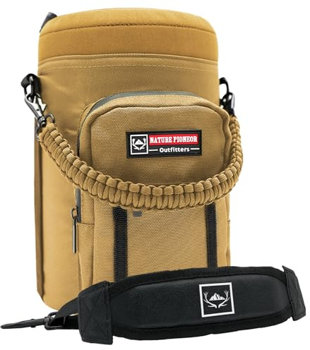 Nature PIONEOR Insulated Water Bottle Holder with Shoulder Strap for 128oz Gallon Sports Water Bottles, Carrying Case/Outdoor Camping Bag,