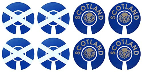 Acclaim Jumbo 6 cm 1 x Saltire Blue White 1 x Scotland Blue Gold Lawn Bowls Identification Stickers Markers 2 Full Sets Of 4 Self Adhesive
