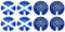 Acclaim Jumbo 6 cm 1 x Saltire Blue White 1 x Scotland Blue Gold Lawn Bowls Identification Stickers Markers 2 Full Sets Of 4 Self Adhesive