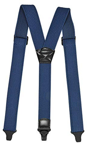 Olata Y Hosenträger mit Kunststoff-Clips für Flughäfen – 4 cm. Blau