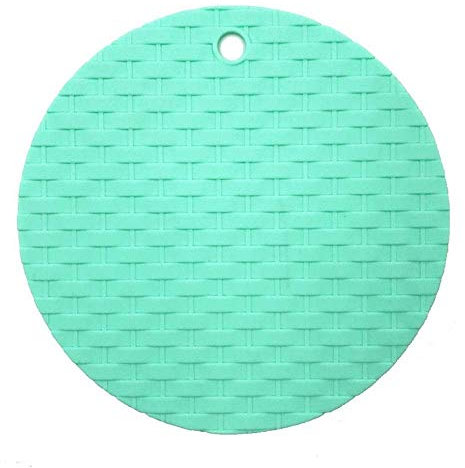 Non Slip Large PlaceMats,Round Silicone Table Mat, 6PCS Silicone Non-Slip, Kitchen Table Pad Multi-Purpose Hot Pads, Spoon Rest, Cooking & Dining (Green C)