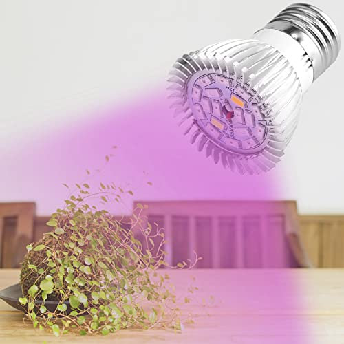 LED Wachstumslampe für Pflanzen, Pflanzenlampe E27 Led Pflanzenlampe Vollspektrum Grow Lamp Light Vollspektrum E27 85-265V 18W 18 LED Grow Light Flower Plant Hydrokulturlampe (E27)
