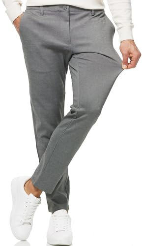 Indicode Herren Rodekro Performance Pants | Chinohose Herrenhose Super Stretch Stoffhose Bequeme Business Hose für Männer Grey Mix, 28/32